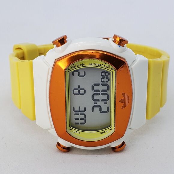 Adidas Originals 44MM Men Digital Watch Multicolor Case Yellow Bands New Battery - Picture 4 of 16
